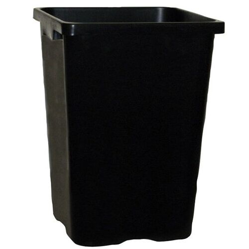 24L Square Black Pot - No Holes