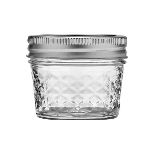 Diamond Jelly Jar 100ml -  Regular Mouth Jar with Lid and Band