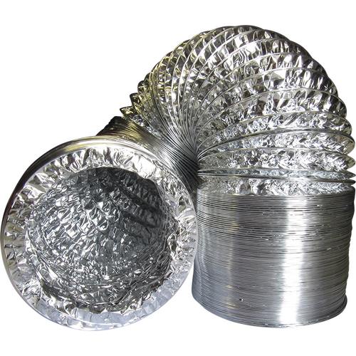 SILVER ALUMINIUM DUCTING 250MM x 5 METRES - 10" FAN DUCTING