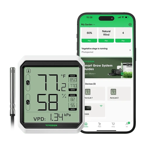 VIVOSUN AEROLAB BLUETOOTH HYGROMETER THERMOMETER AND EXTERNAL SENSOR