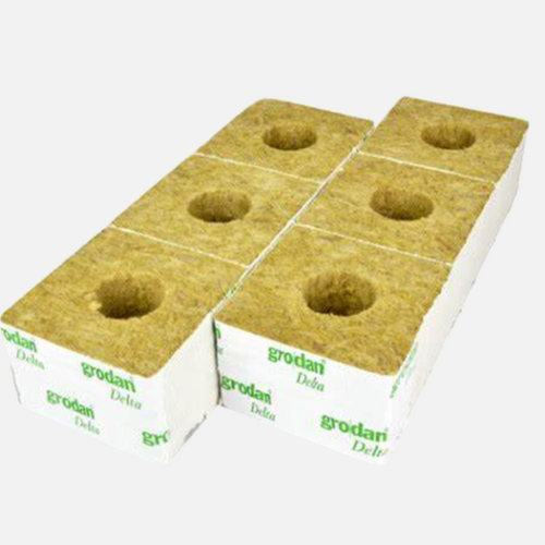 Grodan Cube 75mm x 75mm with hole - Rockwool