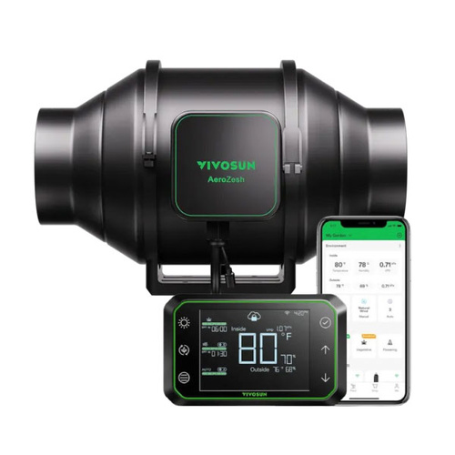 VIVOSUN AEROZESH S4 INLINE FAN 4″ COMES WITH E42A TEMP AND HUMIDITY WIFI CONTROLLER