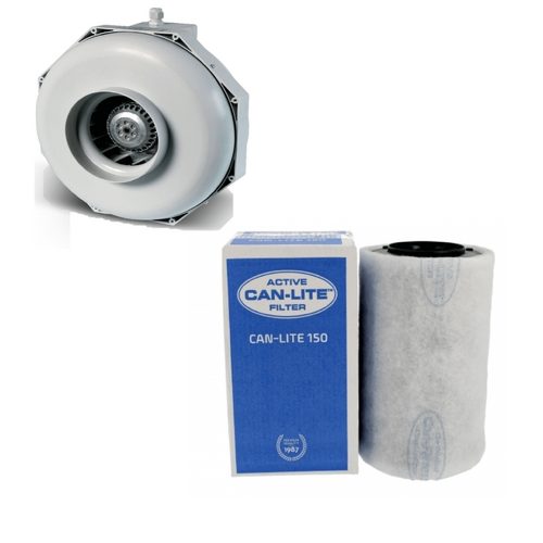 Centrifugal Fan 100mm Can Fan RK100LS 4 Speed & Can Lite 150PL Carbon Filter Kit