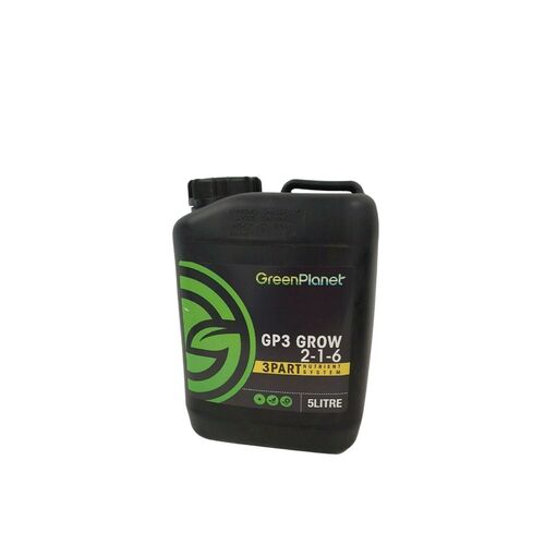 Green Planet GP3 - Grow 5L - Hydroponics 3 Part Nutrient 