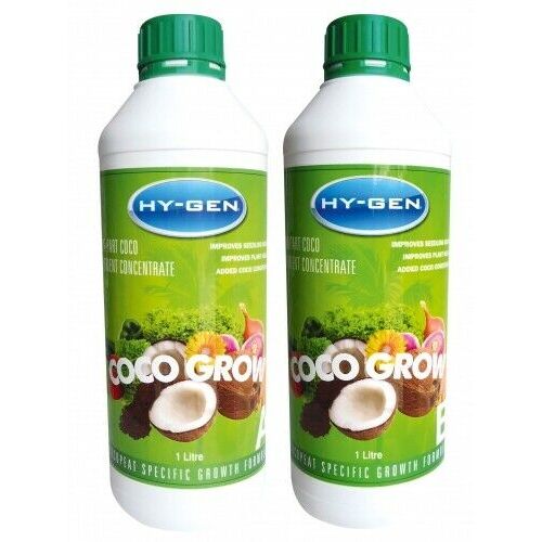 Hy-Gen Coco Grow A&B 1L Set - 2 Part Vege Nutrients Hy Gen 