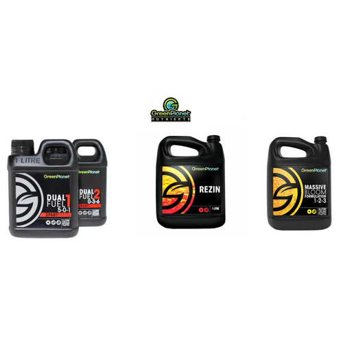 Green Planet Nutrients Kit - Dual Fuel Massive Bloom Rezin 4 x 1L Set
