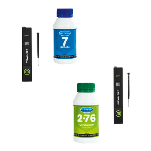 Digital pH Meter & Conductivity Tester Milwaukee Buffer 7 & 2.76 Solution Pack 