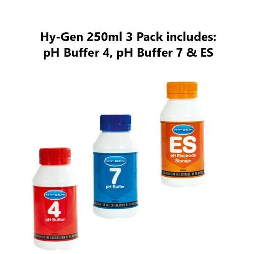HY-GEN 3 PACK /  pH Buffer 7 pH Buffer 4 & ES Solution 250ml / pH Calibration