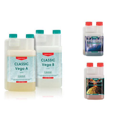 Canna Kit Classic Vega A+B Cannazym Rhizotonic Pack - Hydroponic Nutrients