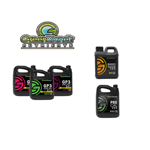 Green Planet GP3 Grow Micro Bloom + Massive Bloom + Pro Cal - 5 x 1L Nutrients
