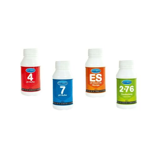 HY-GEN 4 PACK pH Buffer 7 pH Buffer 4 ES & 2.76 Solution 250ml / pH Calibration