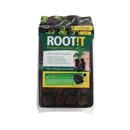 ROOT!T PROPAGATION TRAY & BASE 24 SPONGES IN TRAY / ROOTIT / SEEDLINGS / CLONING