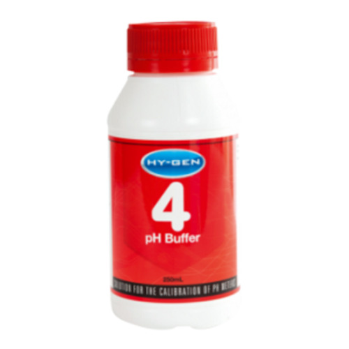HY-GEN pH BUFFER 4 SOLUTION 250ML - CALIBRATION OF pH METER
