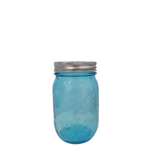 VINTAGE BALL GLASS JAR BLUE 473ML FOR CURING