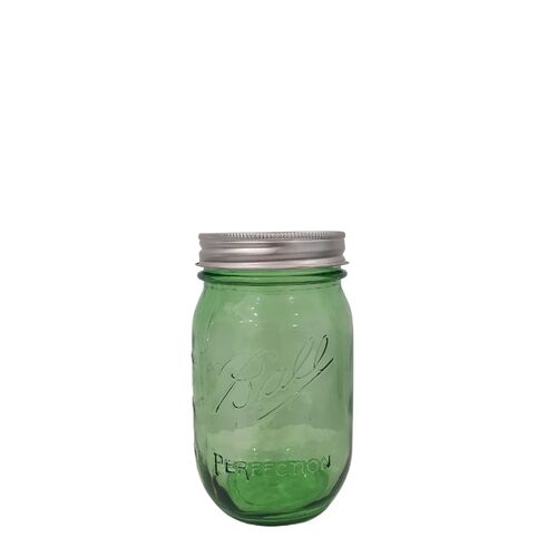 VINTAGE BALL JAR GLASS GREEN 473ML FOR CURING